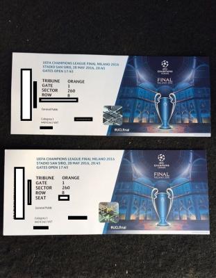 Entradas Cat.1 Champions League Final 2016